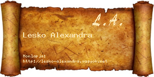 Lesko Alexandra névjegykártya